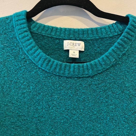 J. Crew Women’s Sweater Size Small Crew Neck Dark Teal Wool Blend - Picture 2 of 7
